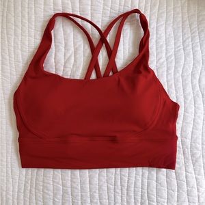 Red sports bra!